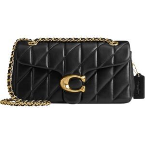 NEW Coach Black and Gold Quilted Shoulder Bag